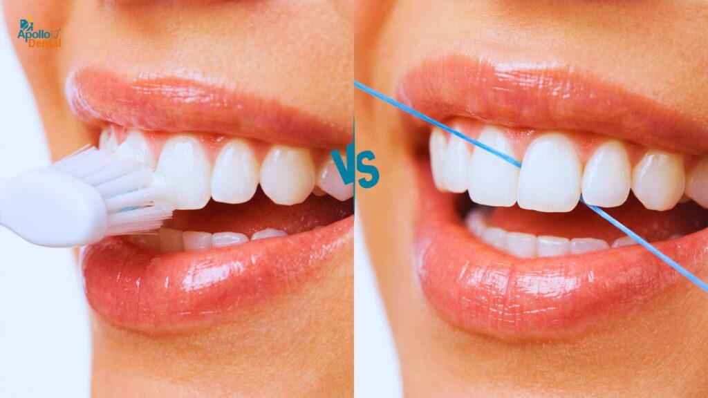 brushing Vs flossing | best dentist in nallakunta